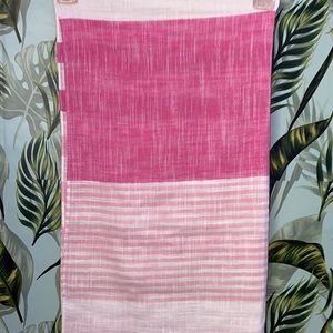 NWOT pink and white breast cancel awareness large wrap with fringe